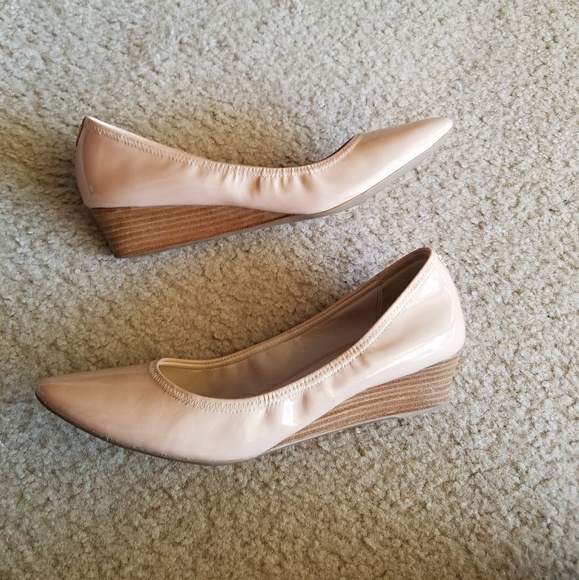 Cole Haan Shoes - Cole Haan Patent Nude Wedges